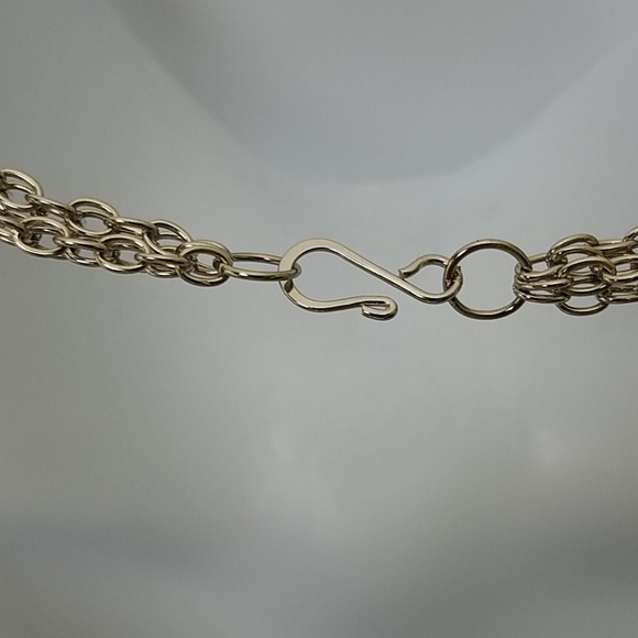 Necklace Multi chain silver plate Layered NEW - Picture 3 of 3